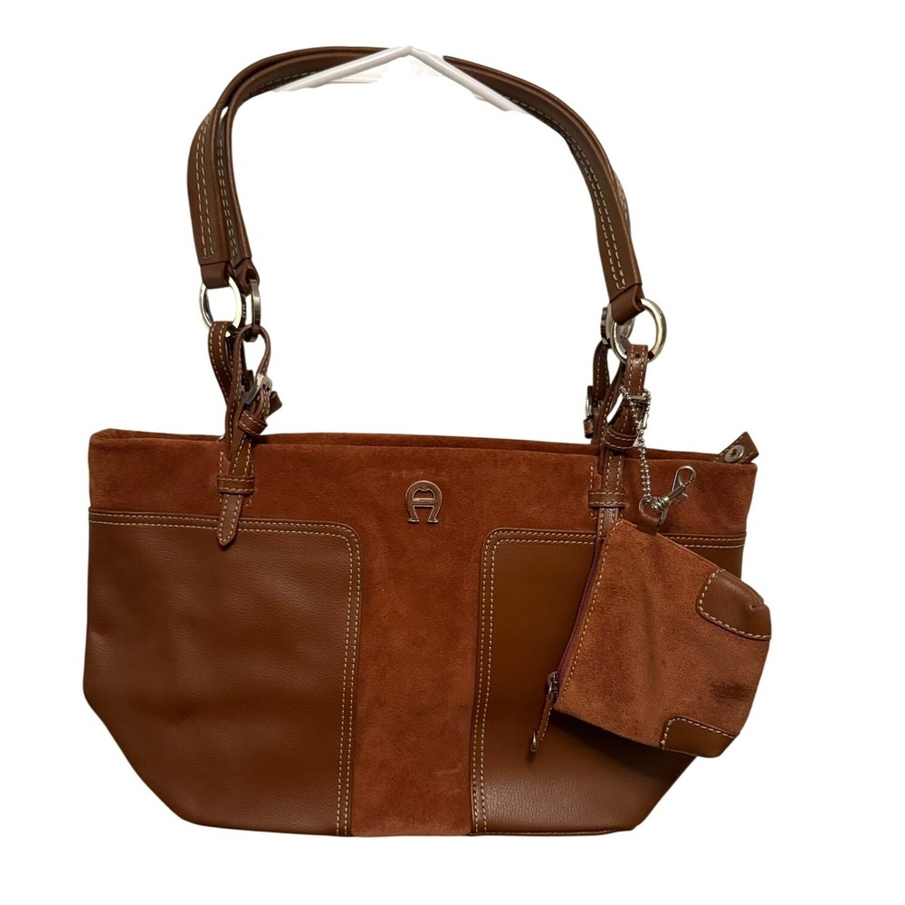 Etienne‎ Aigner NWOT Suede and Genuine Leather Tote Shoulder Bag with Coin Purse
